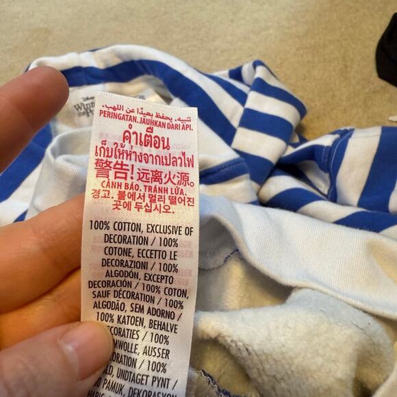 Winnie the Pooh Blue and White Striped Hoodie Medium SOLD OUT Disney Parks VGUC - Picture 6 of 8